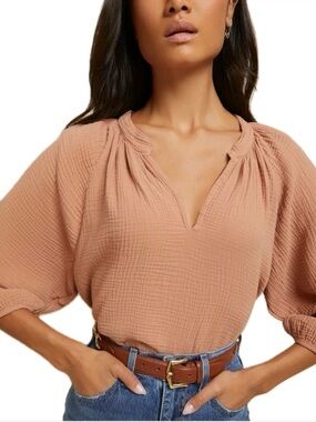 Nation LTD Mimi Romance Blouse in Blush